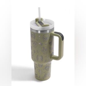 Pirate Skull 40oz Tumbler- Olive Green